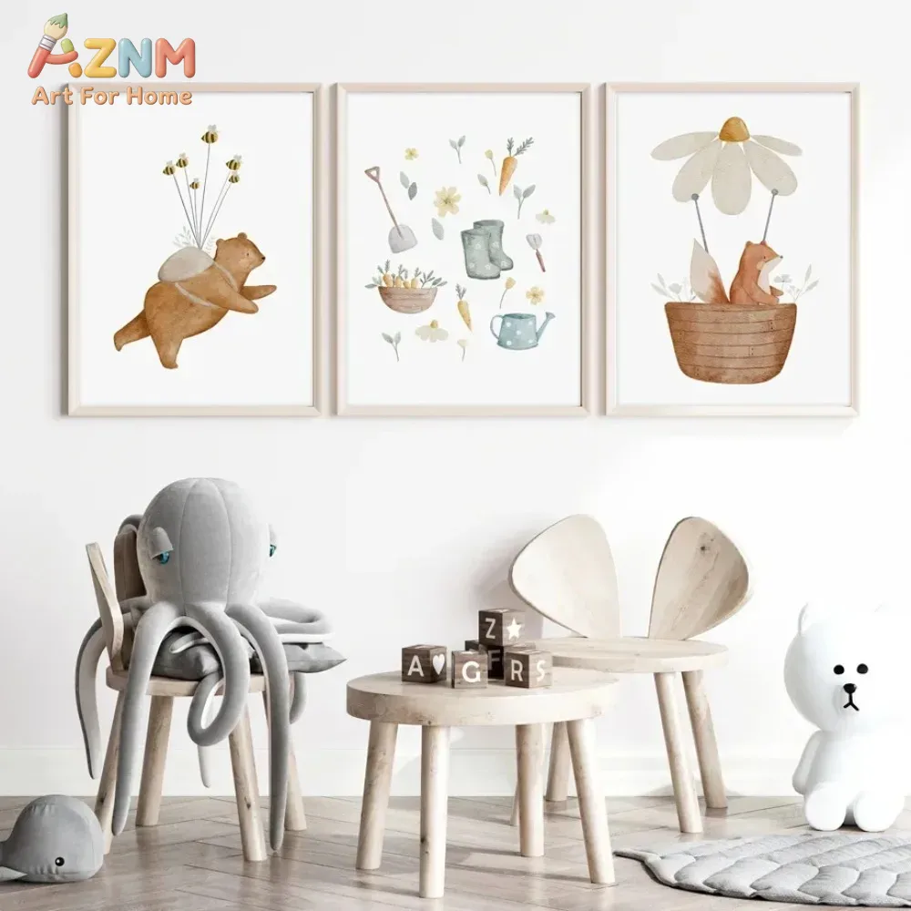 Baby Nursery Frames - AZNM Poster Cetak Kamar Anak Motif