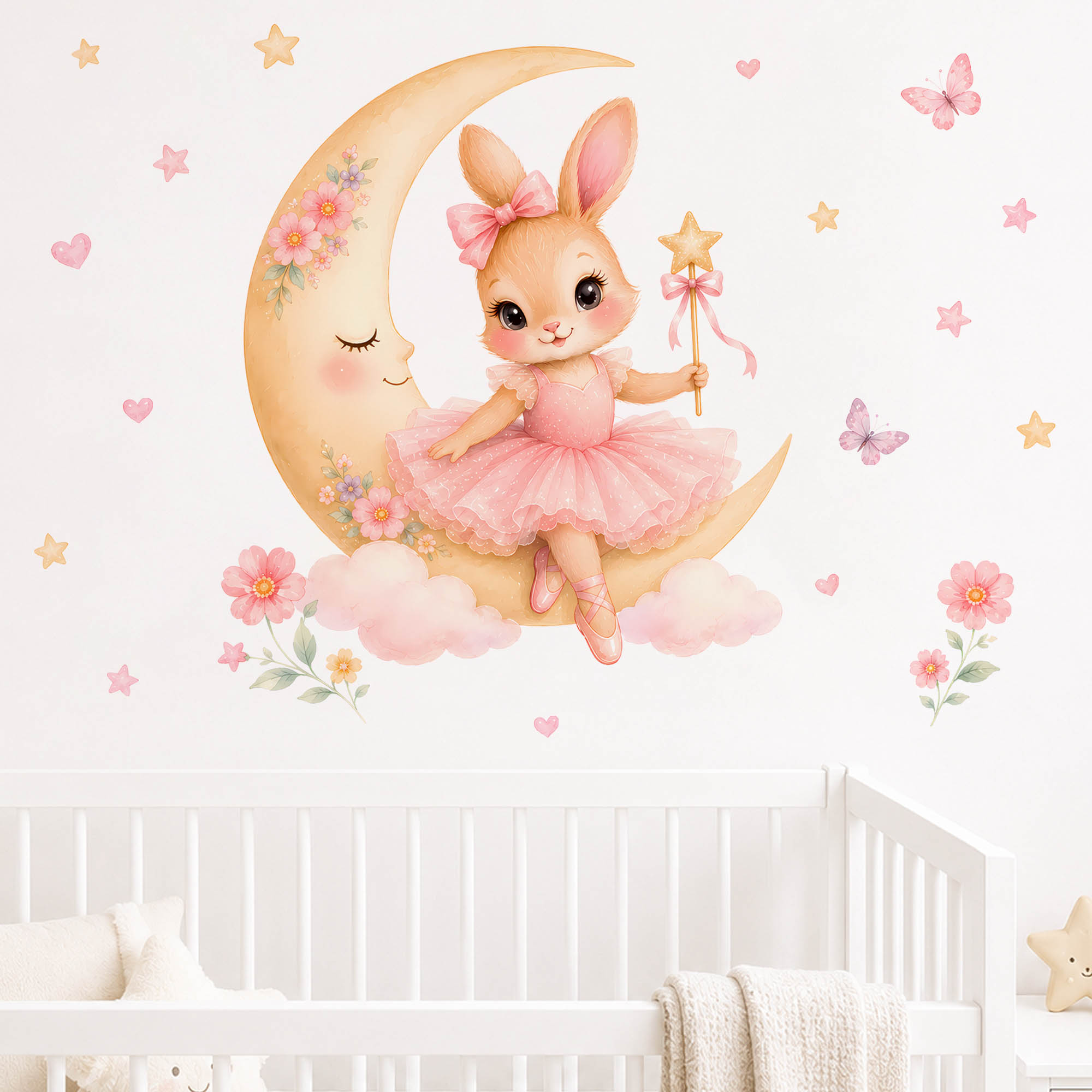 Stiker Dinding Kelinci Balerin - Baby Nursery Decor Girl ulasan dan harga