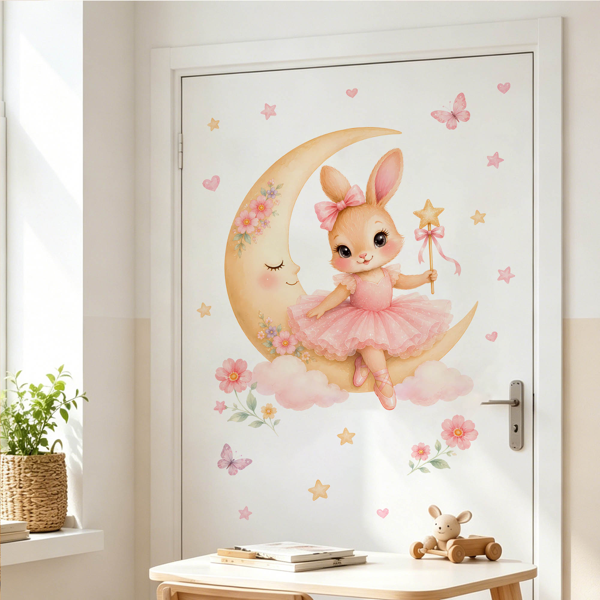 Stiker Dinding Kelinci Balerin - Baby Nursery Decor Girl ulasan dan harga