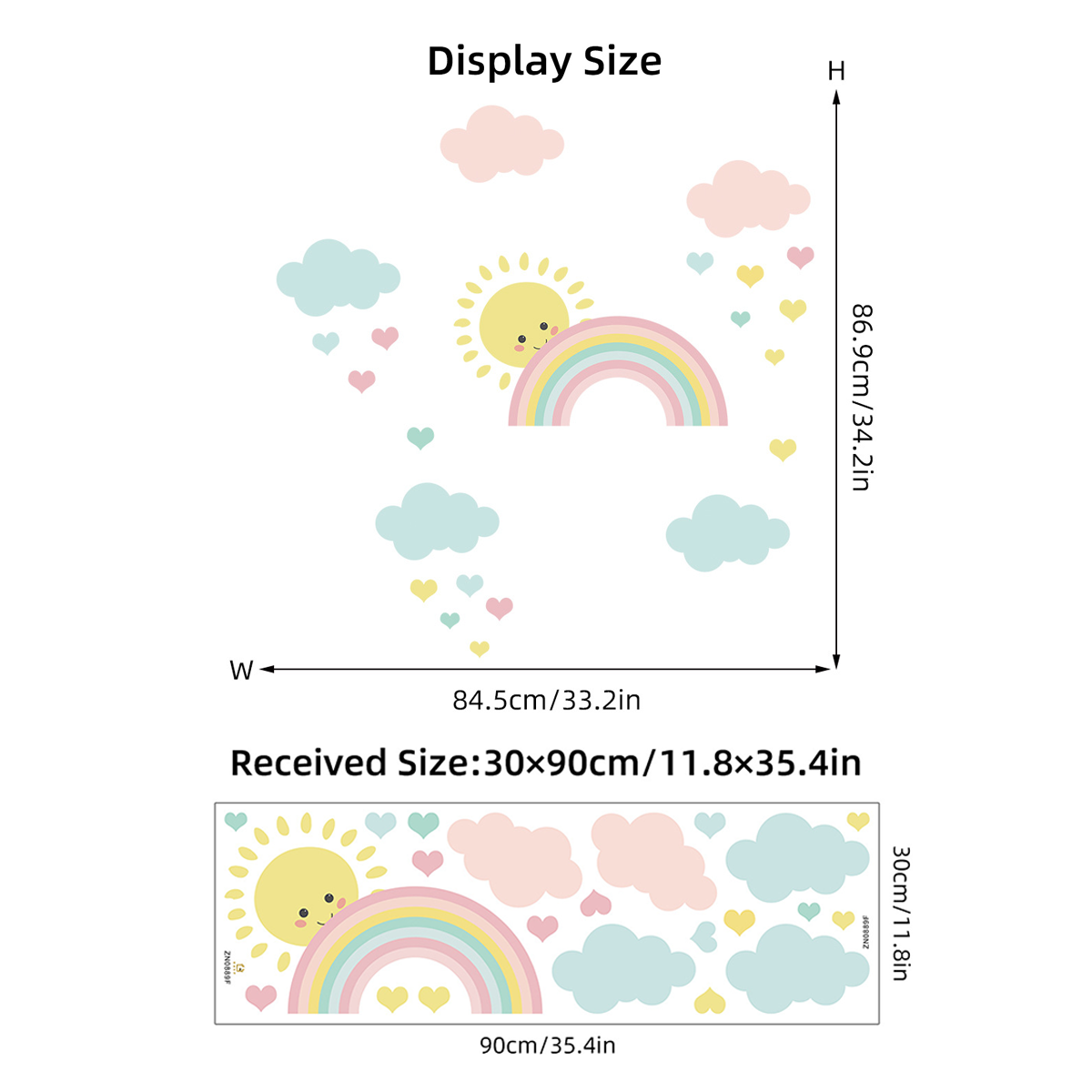 Stiker Dinding Awan Pelangi Ma - Baby Nursery Decor Girl ulasan dan harga
