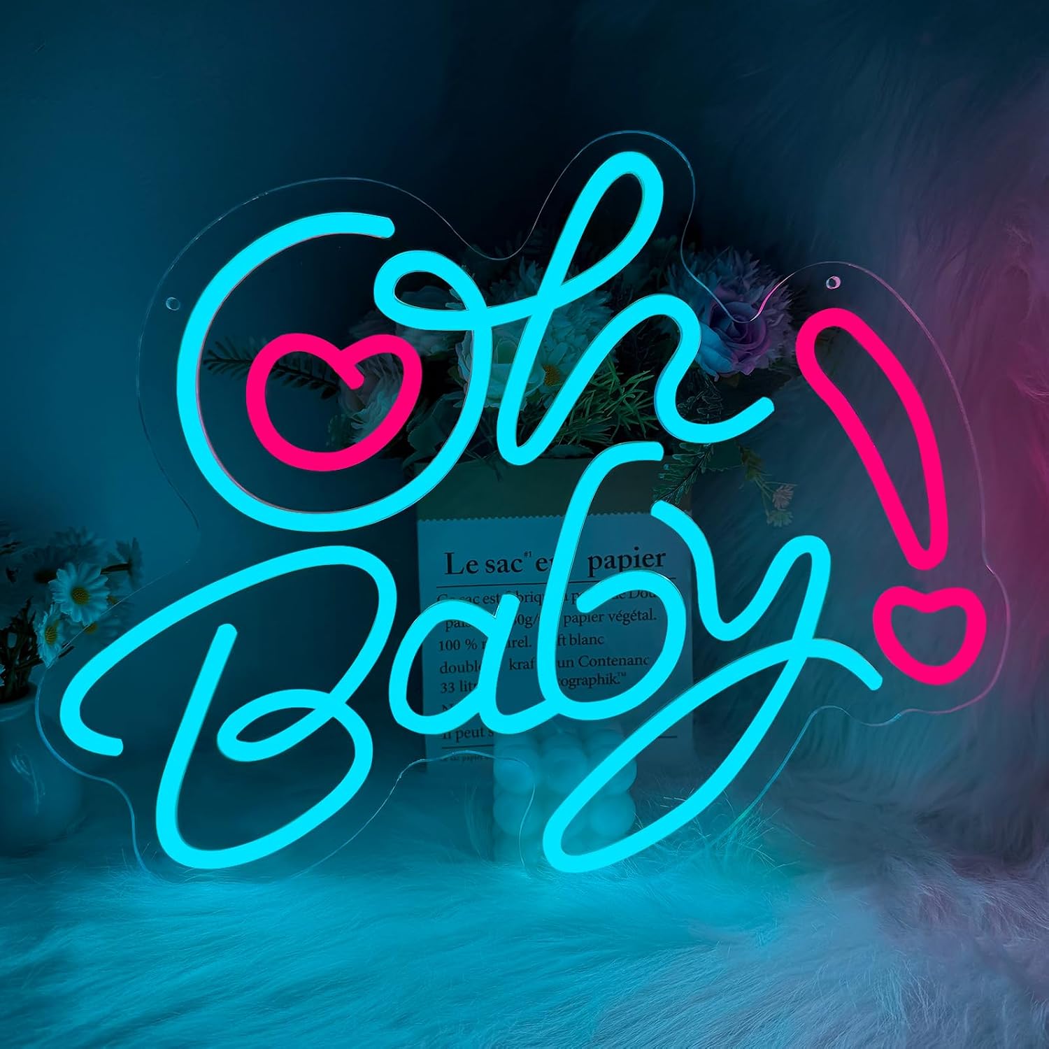 Lampu Neon LED Bentuk Hati Bay - Baby Nursery Wall Lights ulasan dan harga